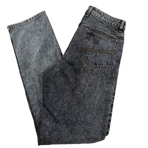 COLLUSION Men's 32/38 Straight Leg Acid Wash Black Denim Jeans Tall